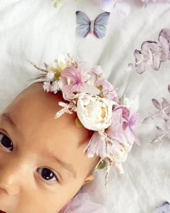 Mariposa Lilac Pink Rose Stretch Baby Girl Flower Crown