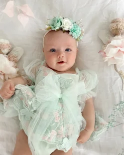 Mariposa Peppermint Pink Stretch Baby Girl Flower Crown