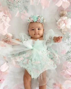 Mariposa Peppermint Pink Stretch Baby Girl Flower Crown