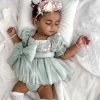 Mermaid Sequin Green Baby Girl Romper