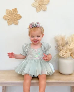 Mermaid Sequin Green Baby Girl Romper