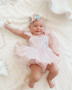 Mermaid Sequin Pink Baby Girl Romper