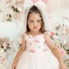 Mirabelle Flower Candy Pink Baby Girl Floral Romper