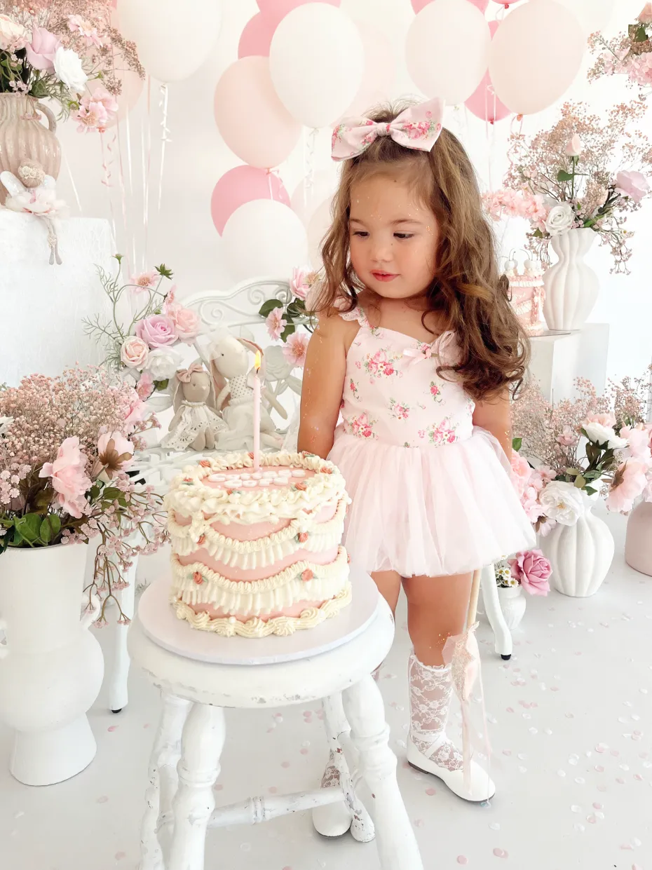 Mirabelle Flower Candy Pink Baby Girl Floral Romper