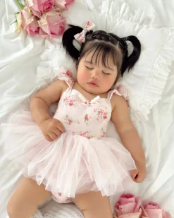 Mirabelle Flower Candy Pink Baby Girl Floral Romper