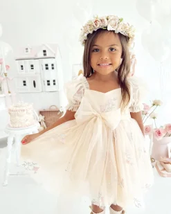 Nutcracker Champagne Girls Flower Girl Dress