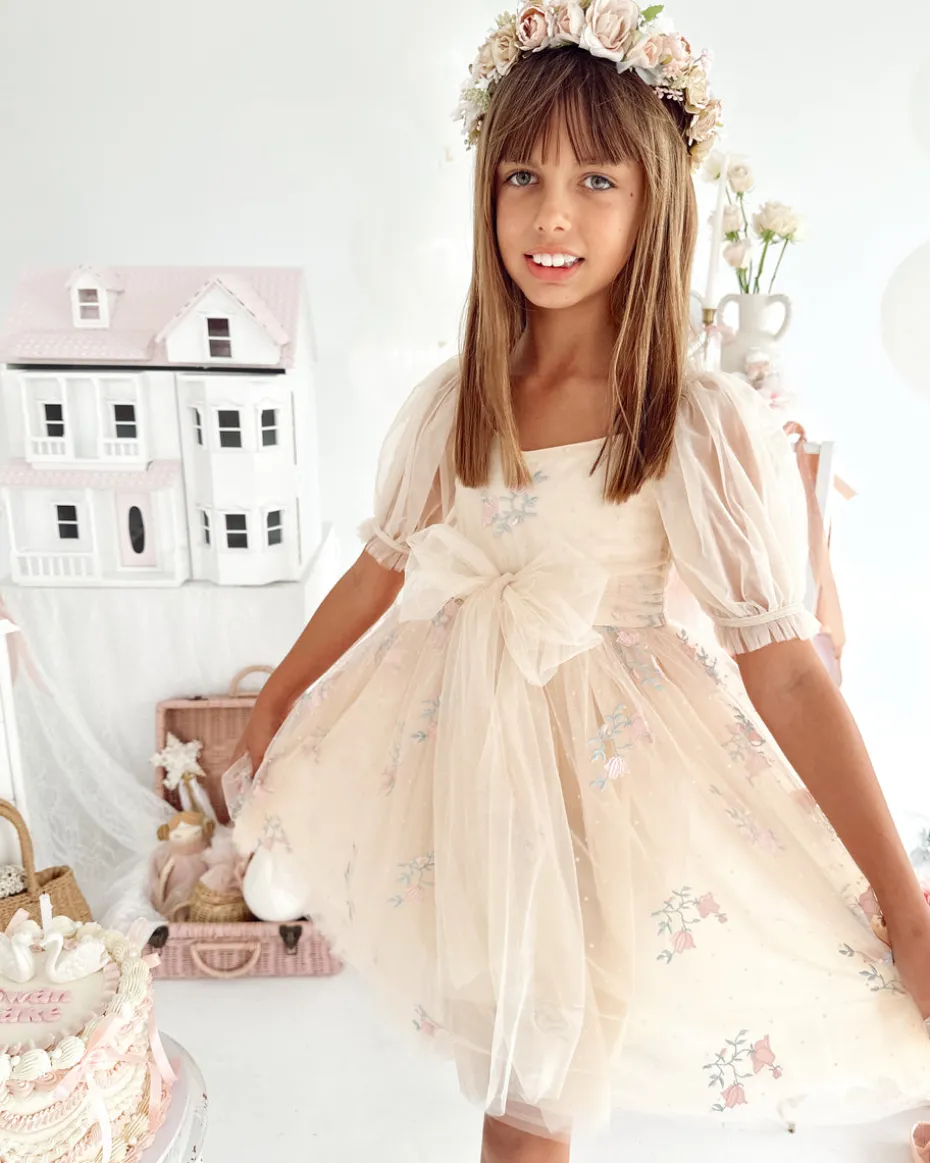 Nutcracker Champagne Girls Flower Girl Dress