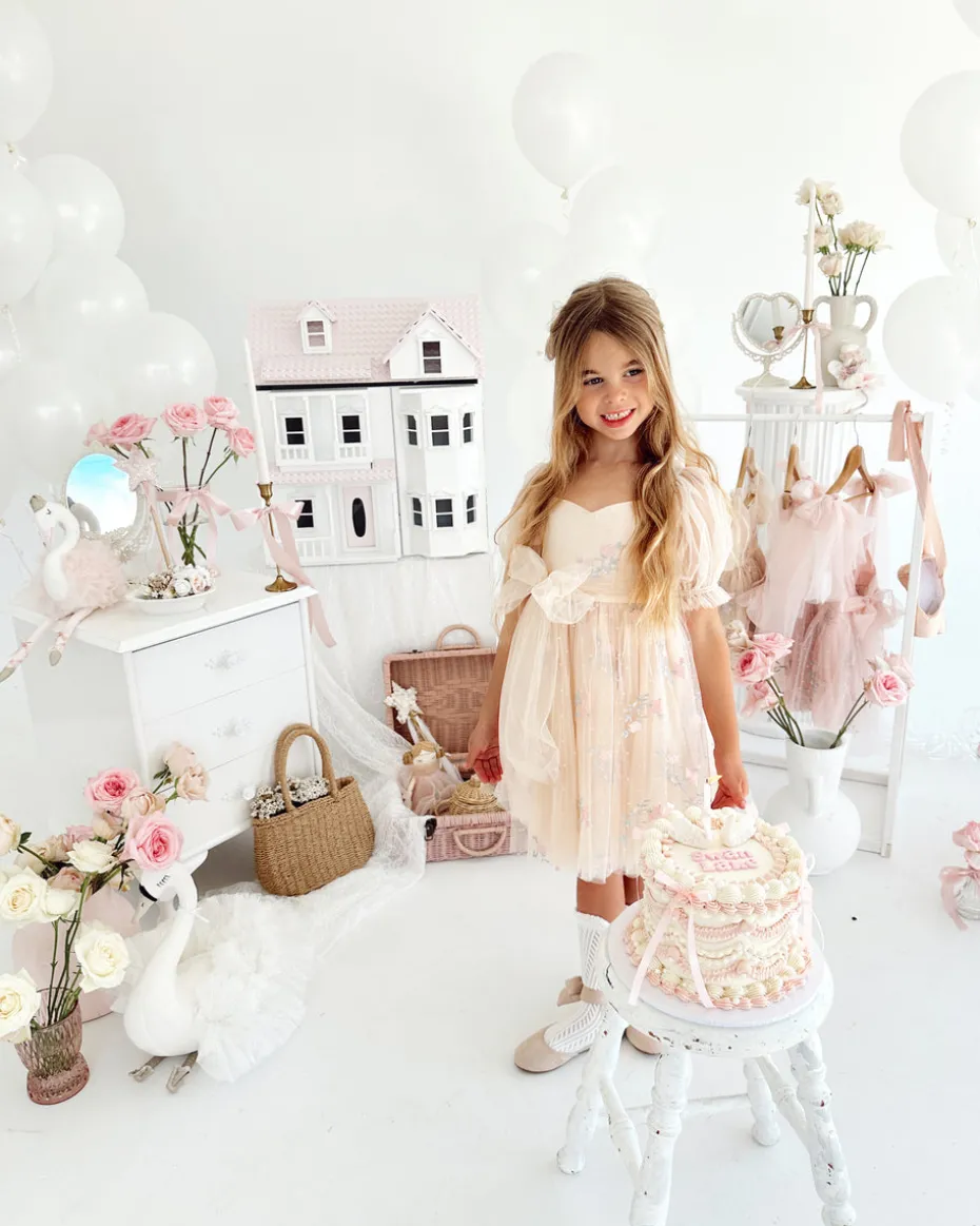 Nutcracker Champagne Girls Flower Girl Dress