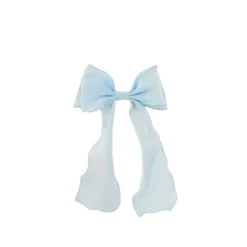 Ocean Blue Organza Girls Hair Bow