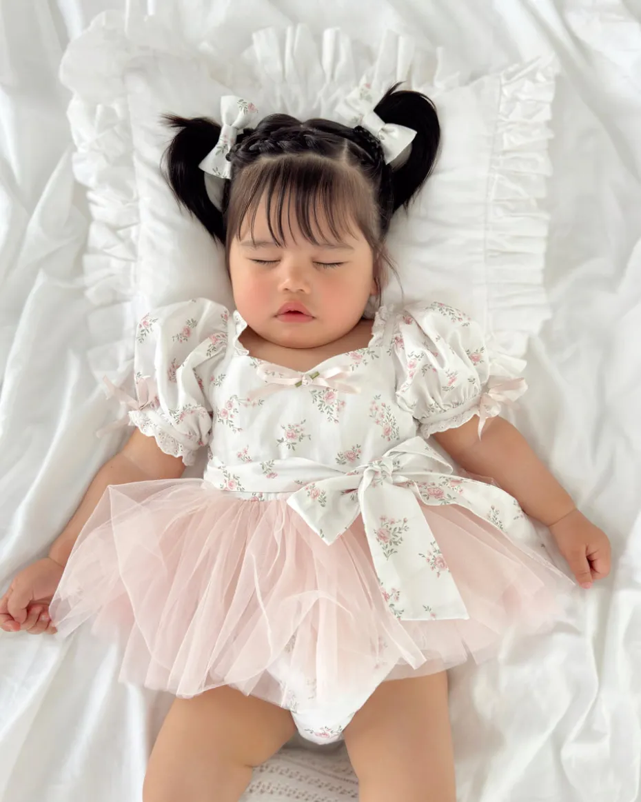 Odessa Flower Perfect Pink Floral Baby Girl Romper