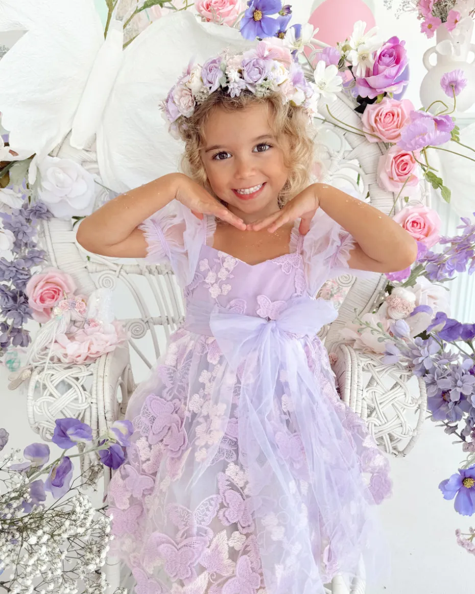 Paloma Lilac Pink Rose Girls Flower Crown