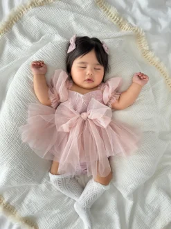 Pastel Pink Sparkle Baby Girl Tulle Hair Accessories