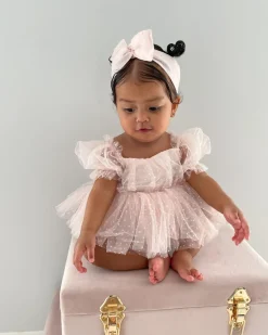 Pastel Pink Swiss Dot Baby Girl Tulle Hair Accessories