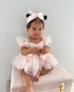 Pastel Pink Swiss Dot Baby Girl Tulle Hair Accessories