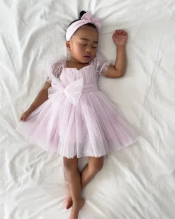 Pastel Sweet Lilac Swiss Dot Baby Girl Tulle Hair Accessories