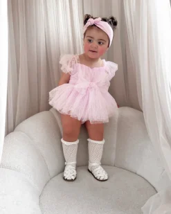 Pastel Sweet Lilac Swiss Dot Baby Girl Tulle Hair Accessories