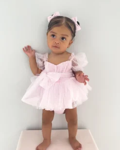 Pastel Sweet Lilac Swiss Dot Baby Girl Tulle Hair Accessories