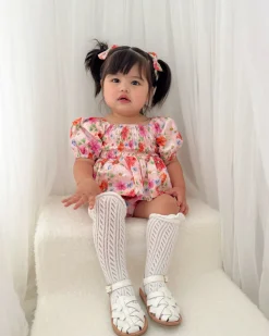 Peach Blossom Baby Girl Floral Hair Accessories