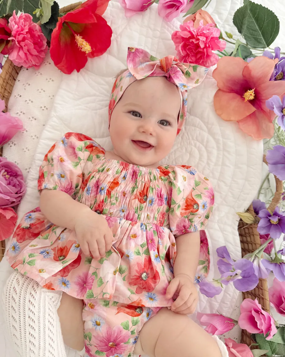 Peach Blossom Baby Girl Floral Hair Accessories