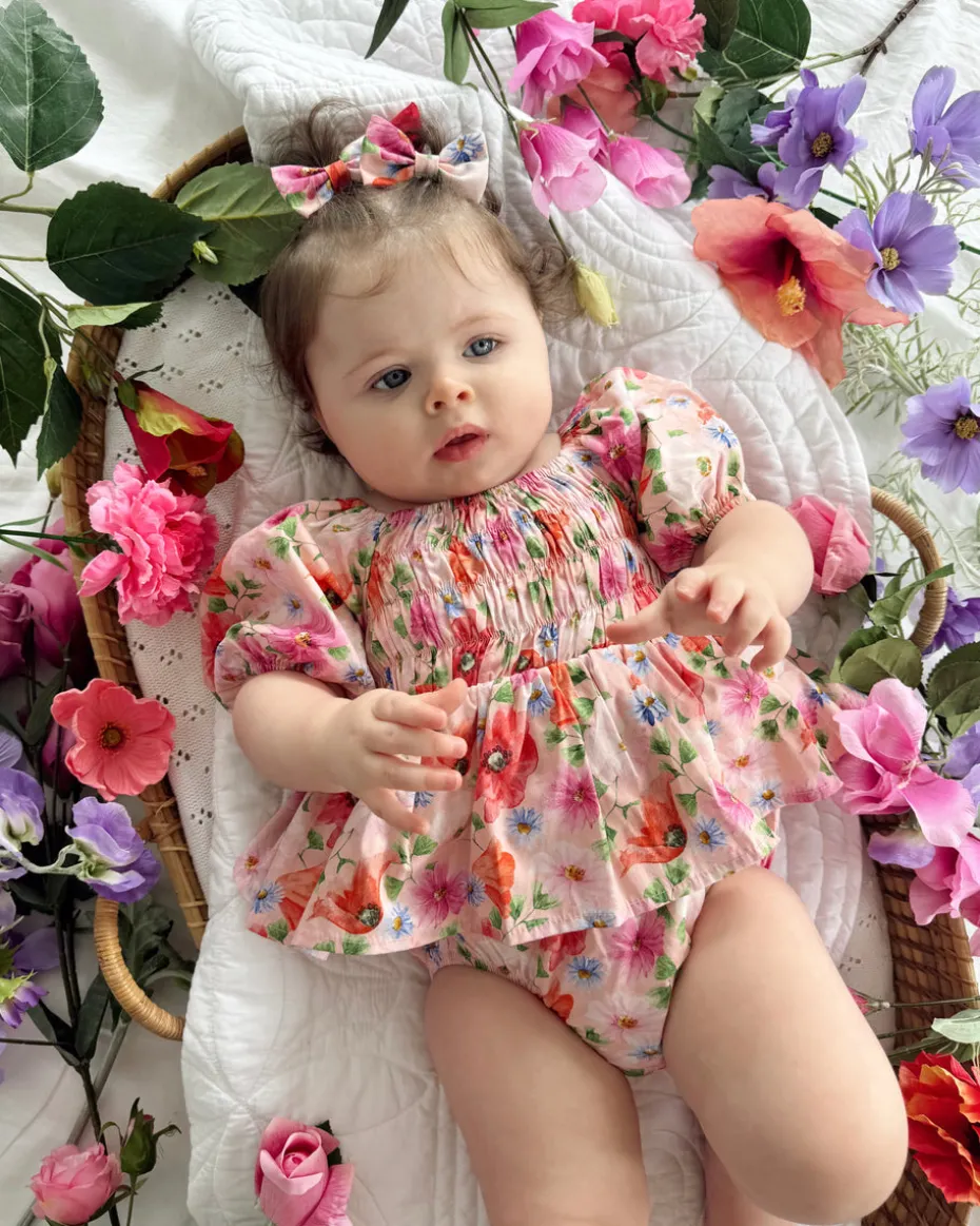 Peach Blossom Baby Girl Floral Hair Accessories