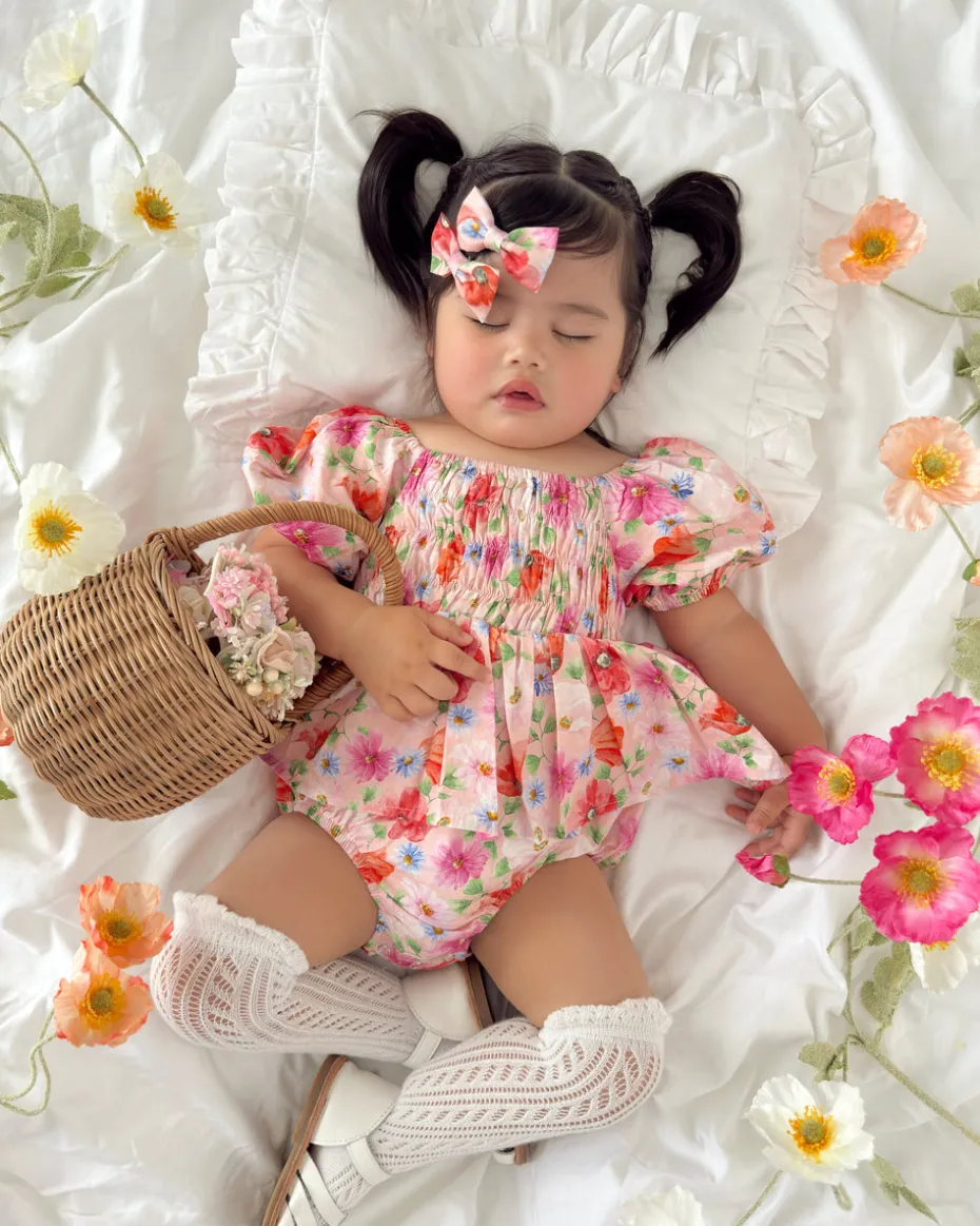 Peach Blossom Baby Girl Floral Hair Accessories