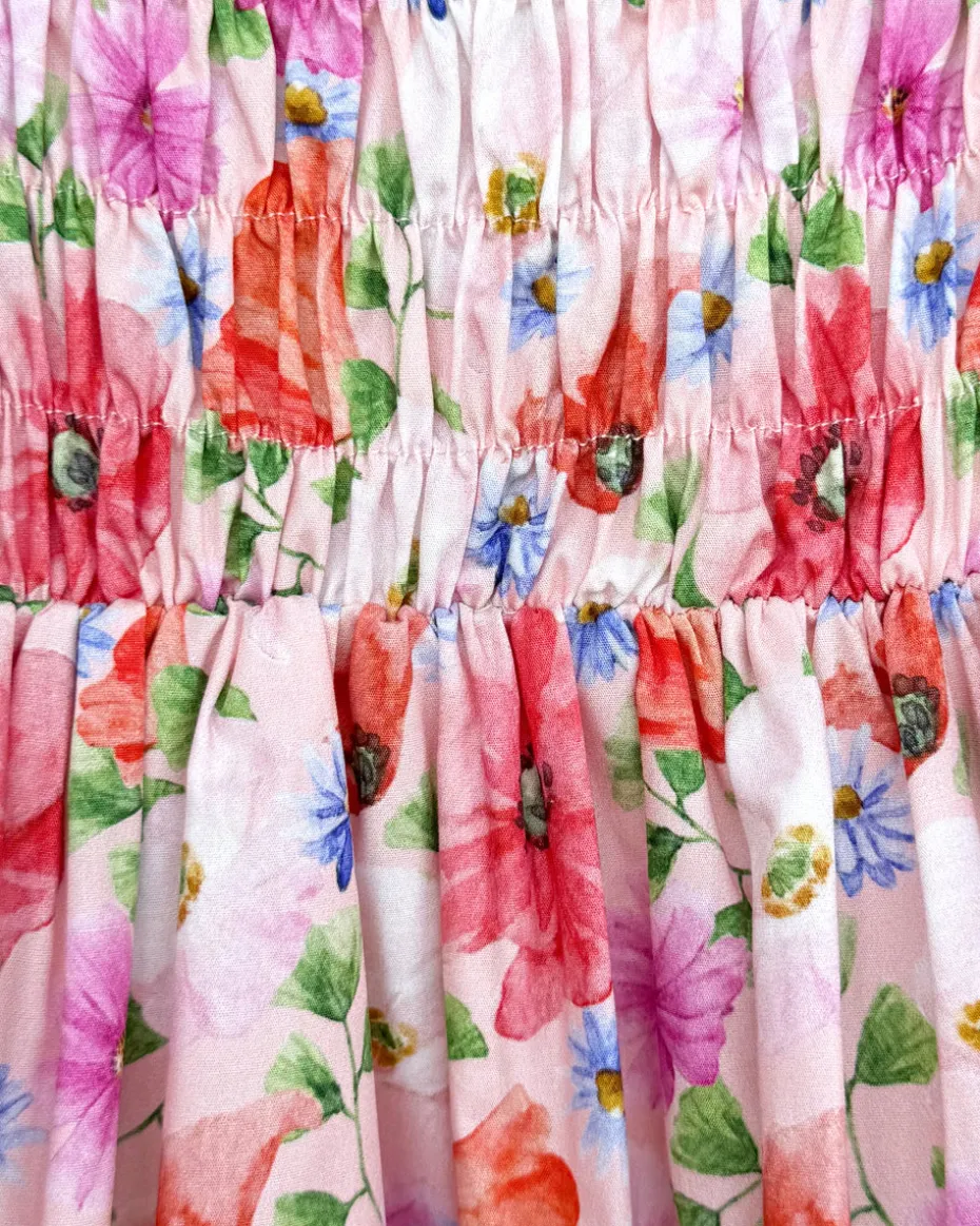 Peach Blossom Girls Floral Dress