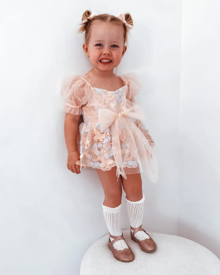 Peach Rose Baby Girl Tulle Hair Accessories