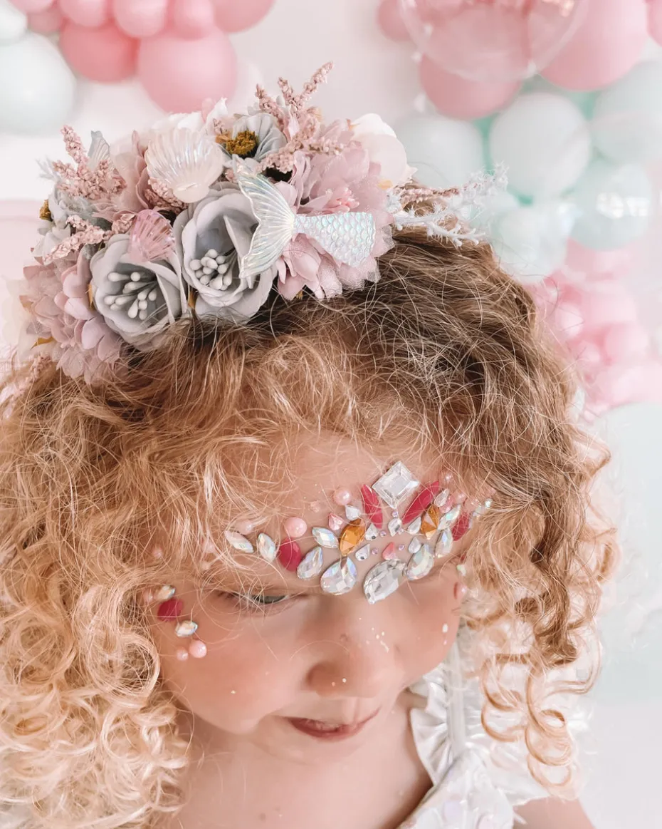 Pearl Blue Stretch Baby Girl Flower Crown