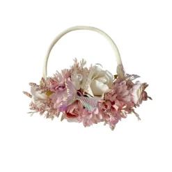 Pearl Pink Stretch Baby Girls Flower Crown