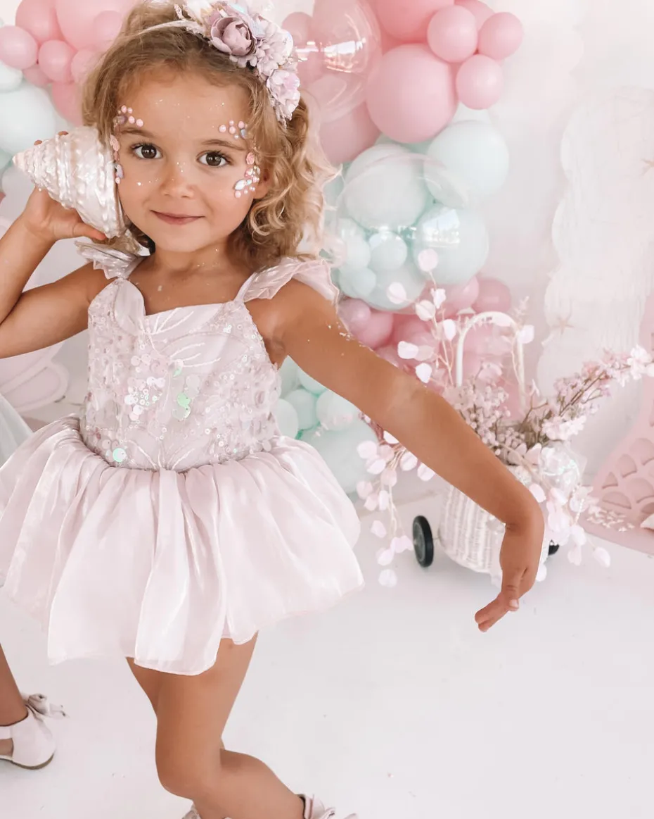 Pearl Pink Stretch Baby Girls Flower Crown