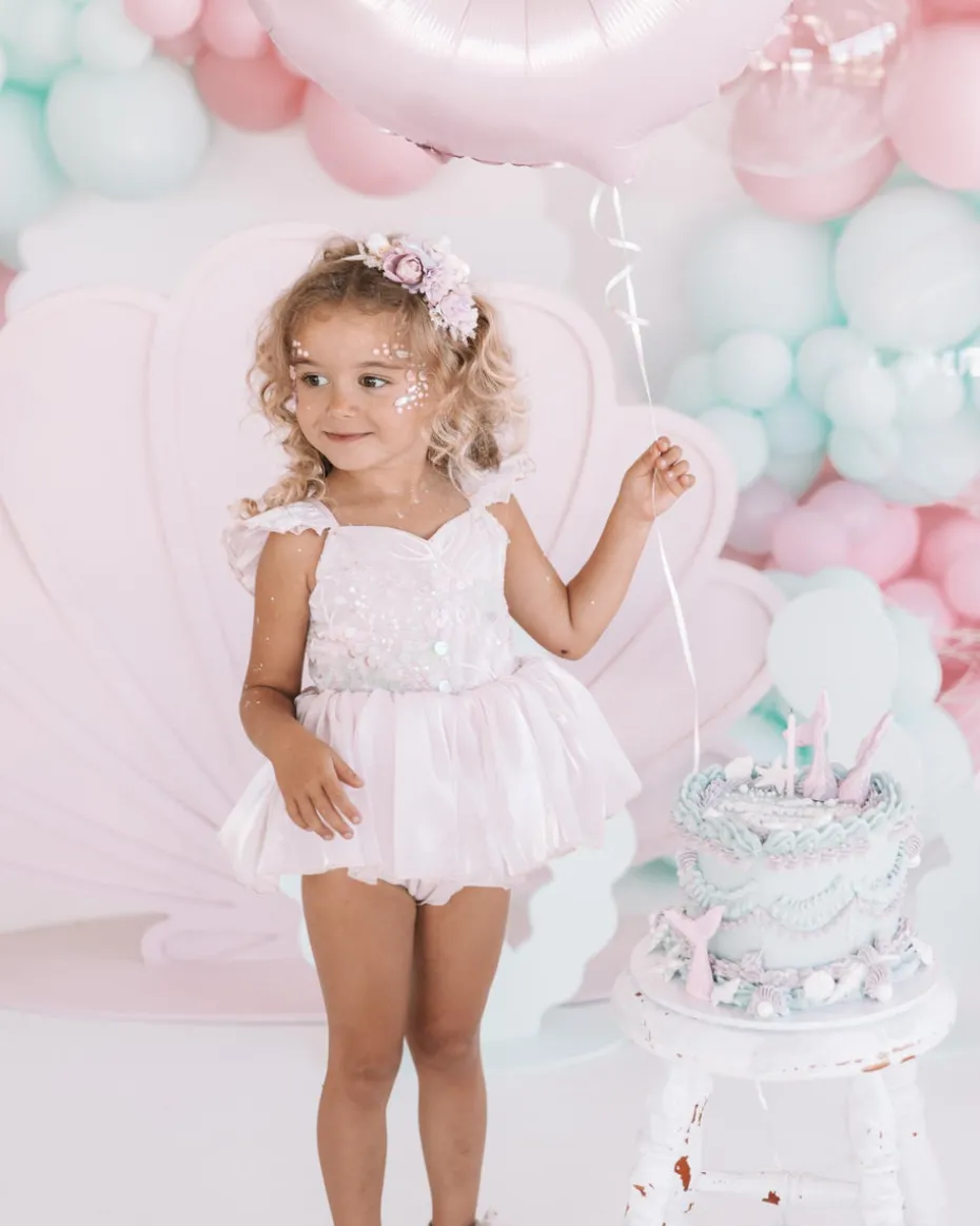 Pearl Pink Stretch Baby Girls Flower Crown