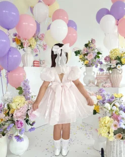Petal Pink Organza Girls Hair Bow
