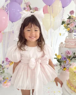 Petal Pink Organza Girls Hair Bow