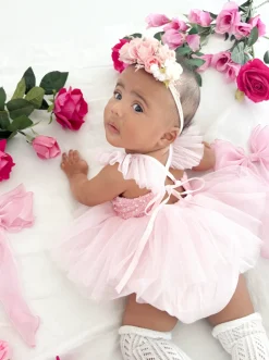 Polly Candy Pink Sequin Baby Girl Romper