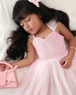 Posey Candy Pink Sequin Girls Party Dress