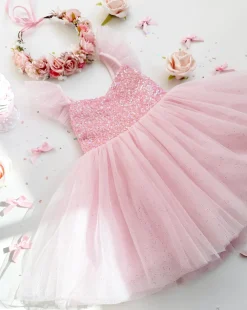 Posey Candy Pink Sequin Girls Party Dress