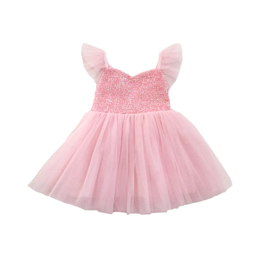 Posey Candy Pink Sequin Girls Party Dress