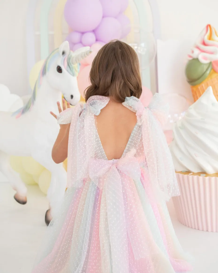 Rainbow Fairy Floss Girls Party Dress