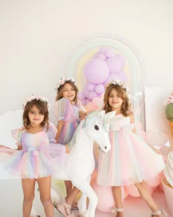 Rainbow Fairy Floss Girls Party Dress