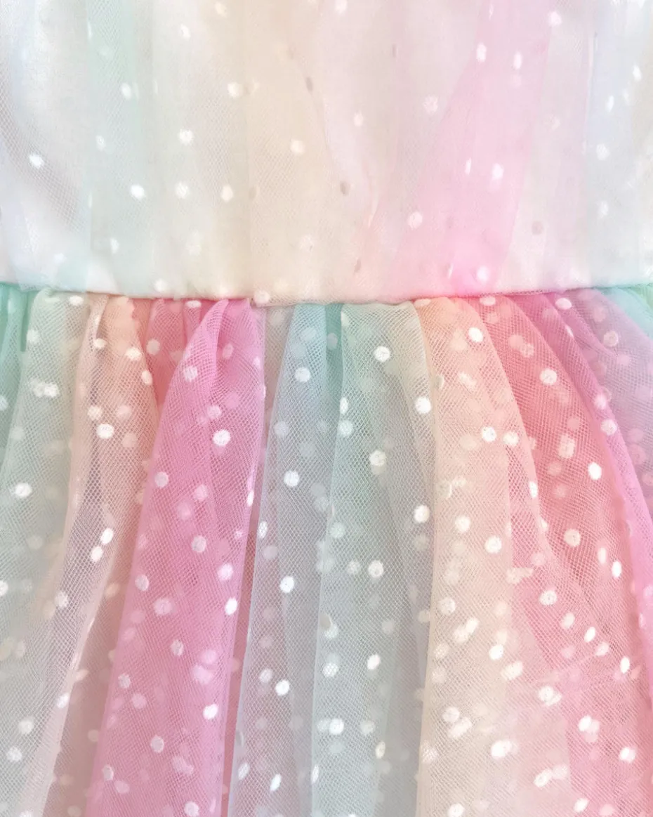 Rainbow Fairy Floss Girls Party Dress