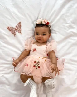 Raspberry Rose Stretch Baby Girls Flower Crown