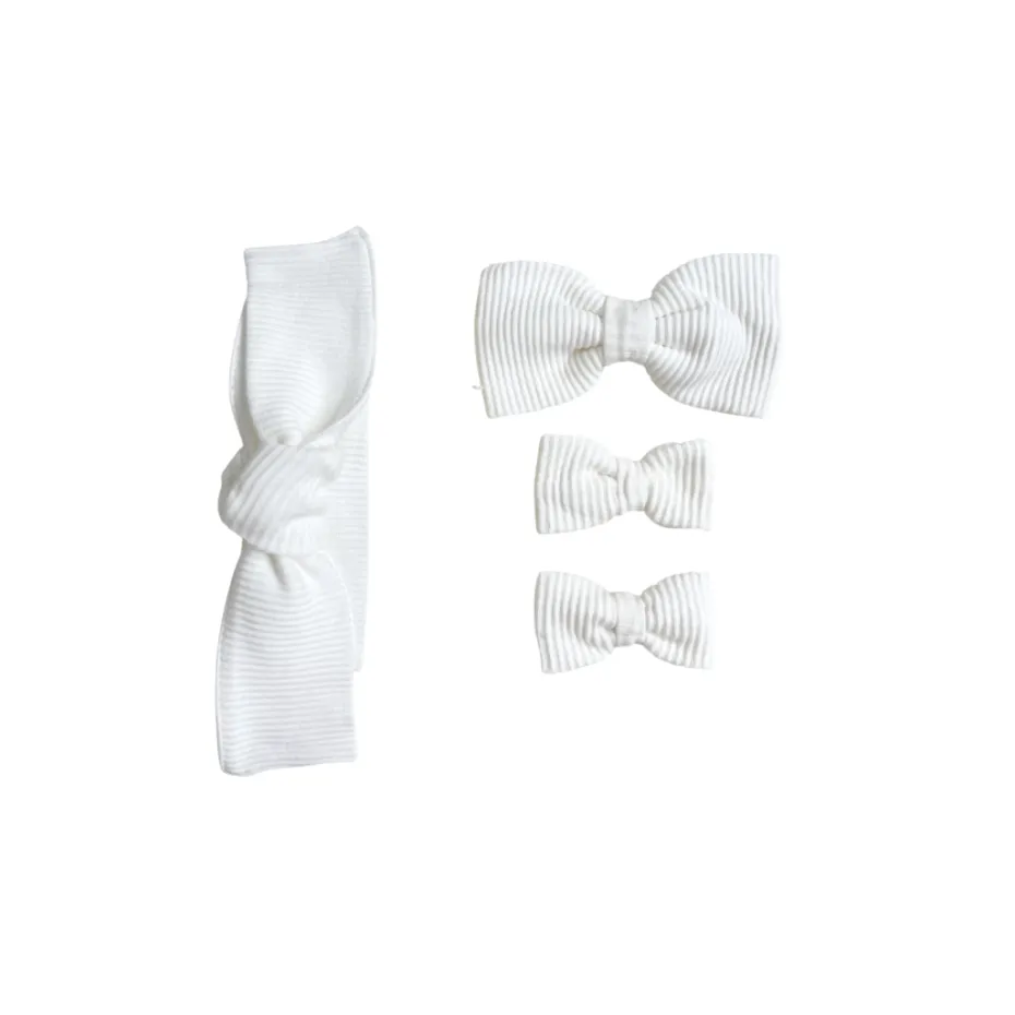 Ribbed Milk Baby Girl Hair Accessories