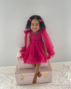 Ruby Red Sparkle Baby Girl Tulle Hair Accessories