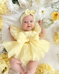 Scarlette Rose Canary Lemon Baby Girl Romper