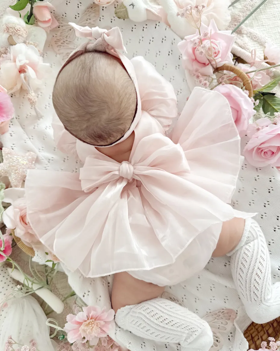Scarlette Rose Petal Pink Baby Girl Romper
