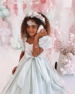 Shell Cove Sequin Green Girls Party Dress