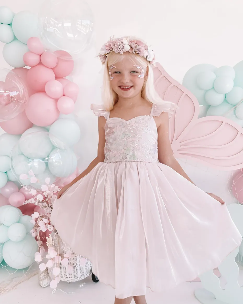 Shell Cove Sequin Pink Girls Party Dress