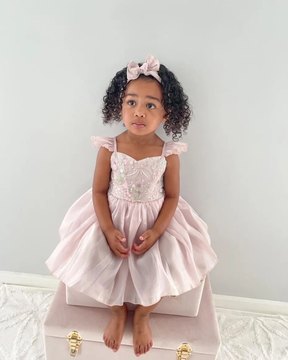 Shell Cove Sequin Pink Girls Party Dress