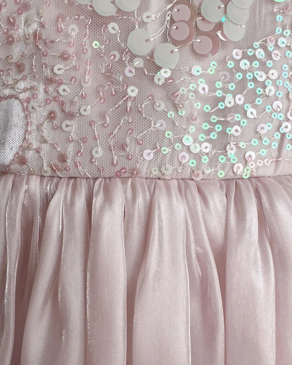 Shell Cove Sequin Pink Girls Party Dress