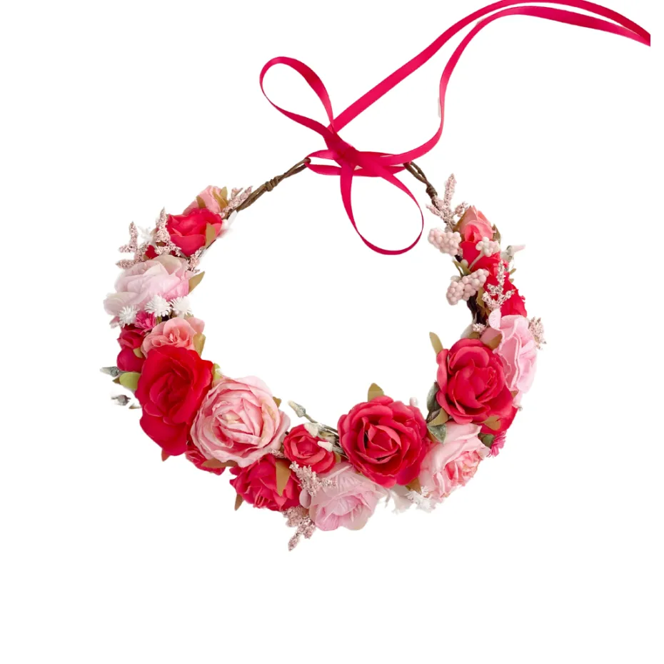 Sophia Fuchsia Pink Girls Flower Crown